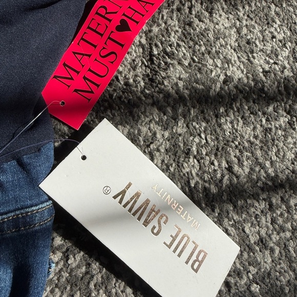 Blue Savvy Maternity Jeans with Faded Wash- Size L - Picture 2 of 8